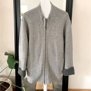 Gray Wool Annabel Tricot Cardigan Sweater